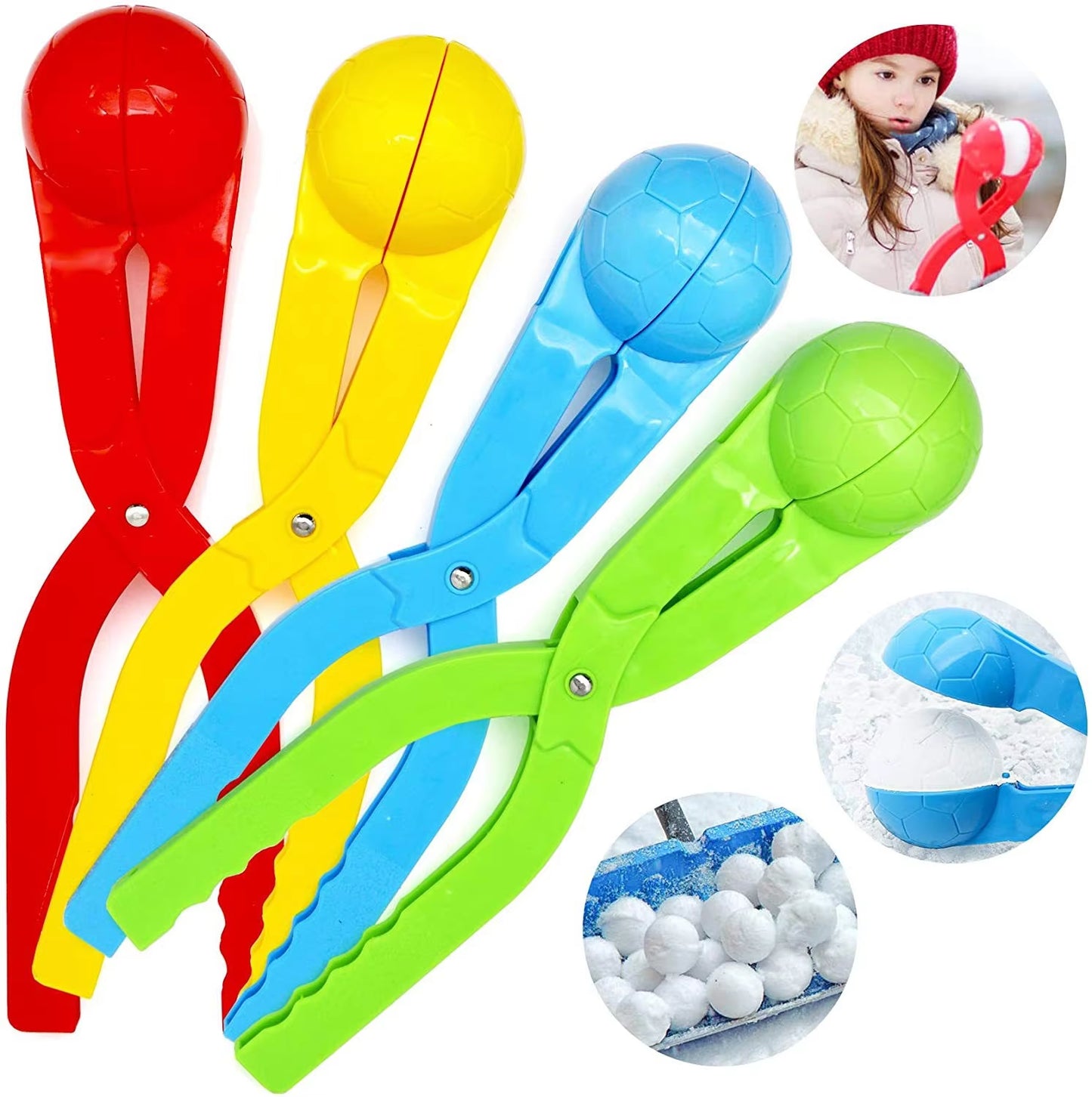 Snowball Maker Clip for Kids Adult Heart Snowflake Duck Shape Clip Tongs for Outdoor Sand Snow Ball Mold Toys Fight Sports Toys