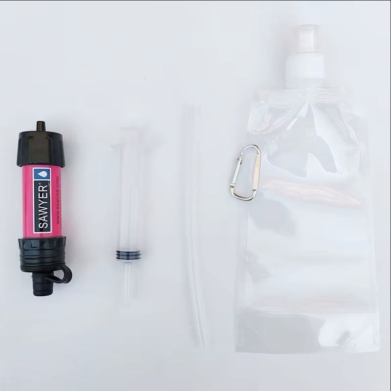 1Set Outdoor Water Purifier Mini Filter Pipette Portable Hiking Water Purifier Wilderness Survival Emergency Supplies