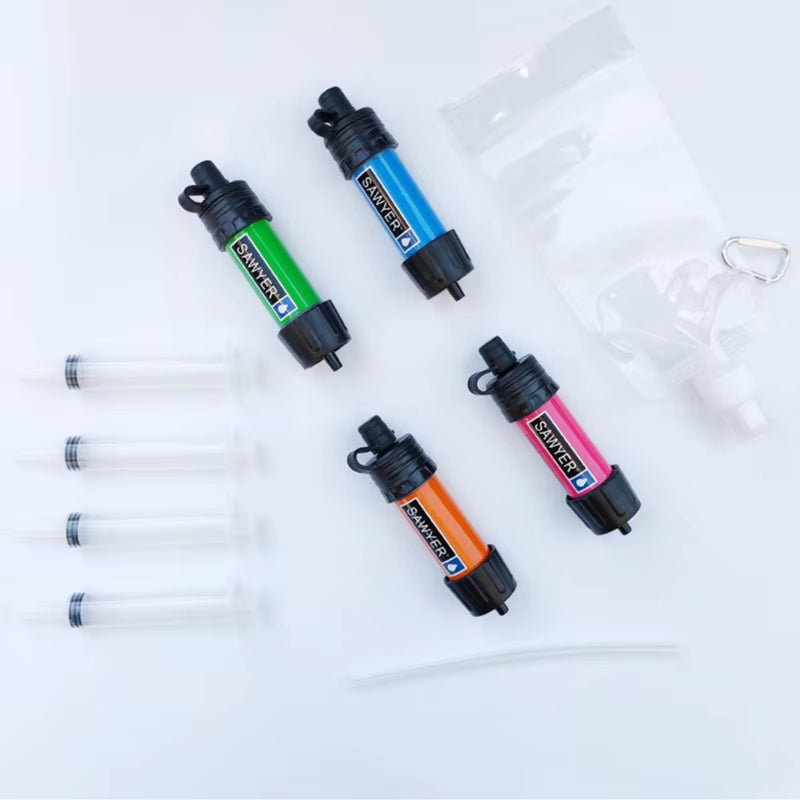 1Set Outdoor Water Purifier Mini Filter Pipette Portable Hiking Water Purifier Wilderness Survival Emergency Supplies