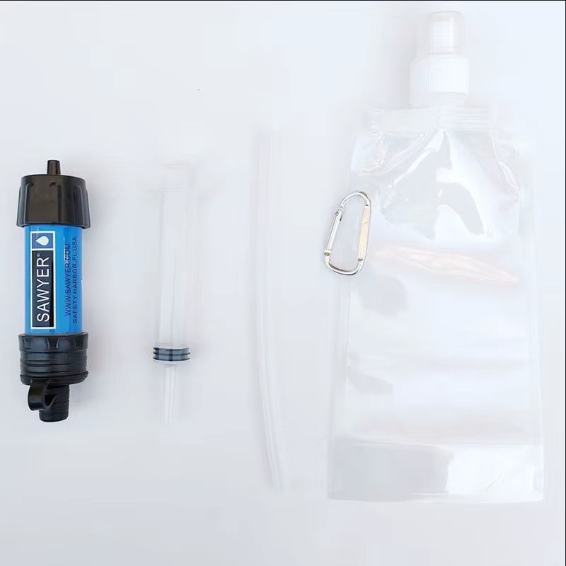 1Set Outdoor Water Purifier Mini Filter Pipette Portable Hiking Water Purifier Wilderness Survival Emergency Supplies