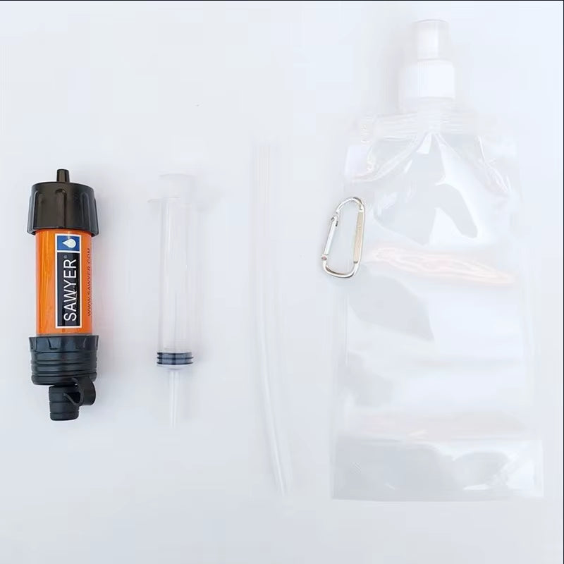 1Set Outdoor Water Purifier Mini Filter Pipette Portable Hiking Water Purifier Wilderness Survival Emergency Supplies